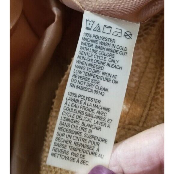 Tan Jay Brown Fax Snake Skin Zipper Front Blazer Career Casual Jacket Size 6P - Picture 10 of 10